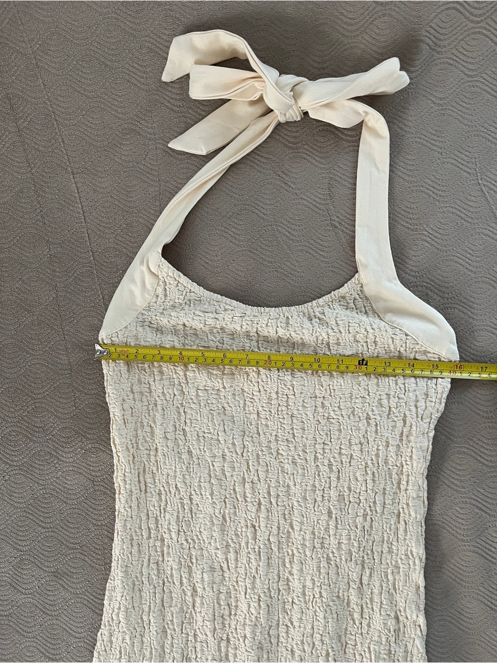 Free People Sea Foam Cream Halter Midi Dress with Side Bow size medium - Picture 11 of 14
